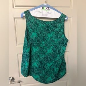 NWT Chicos Scoop Neck Tank - Green Multi Patterned Print - Sz 3